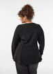 Bluse aus Jersey mit gerippter Struktur und A-Linien-Passform, Schwarz, Model image number 2