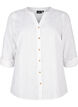 Baumwollbluse mit V-Ausschnitt, Wei&szlig;, Packshot image number 0