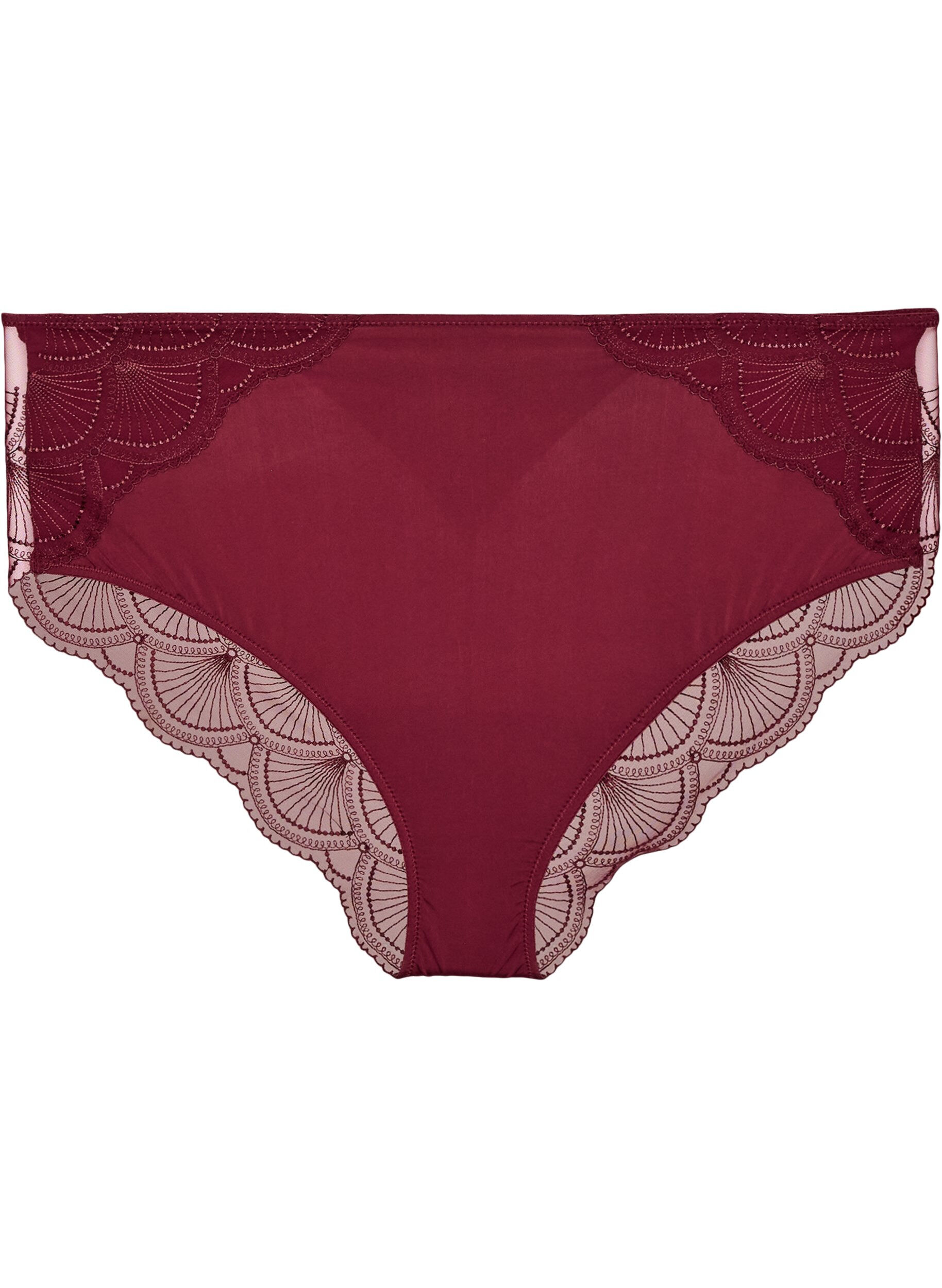 Slip mit Mesh und besticktem Spitzenbesatz