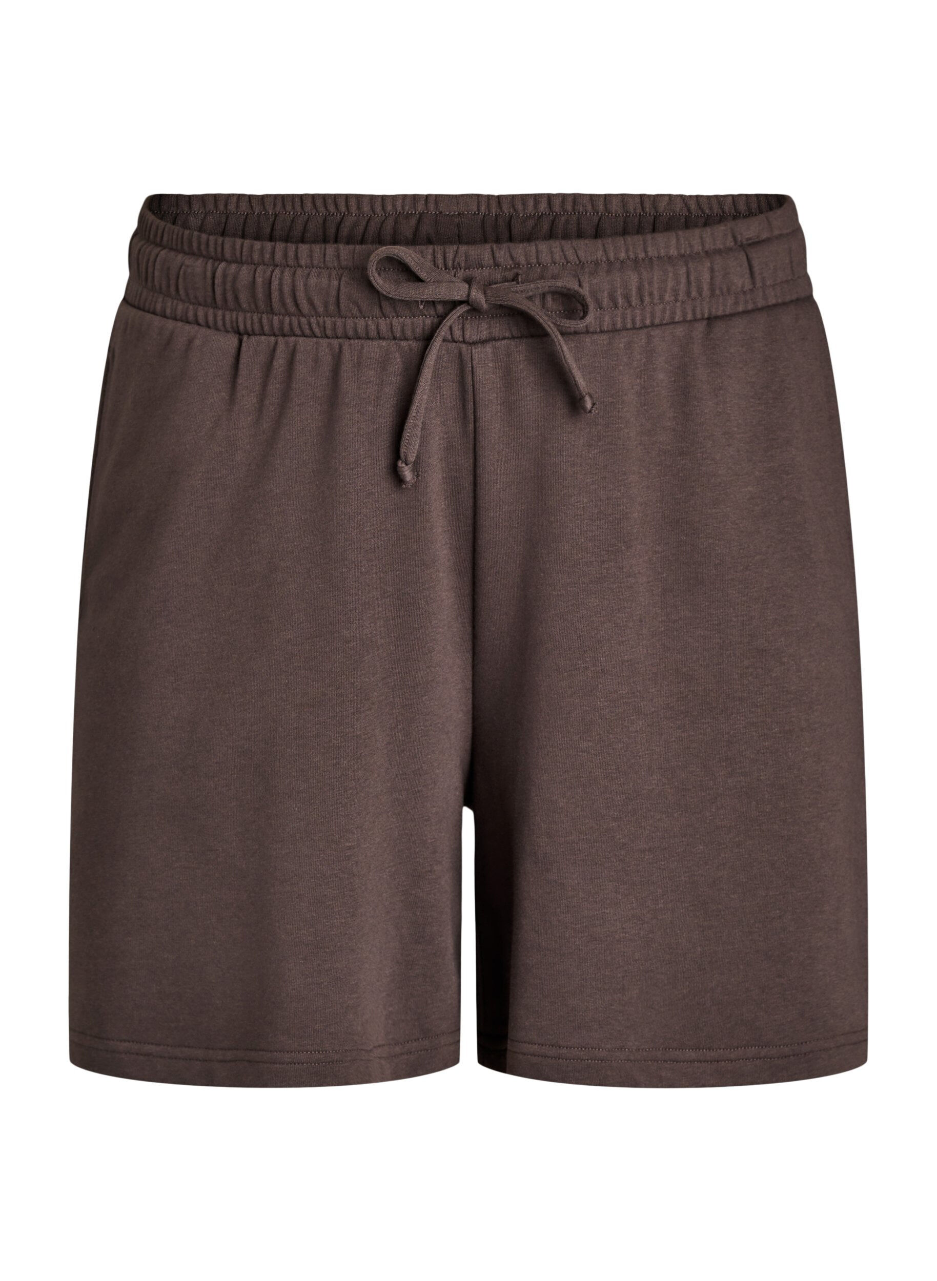 ZizziHoch taillierte Sweatshorts mit Taschen, Braun, Packshot image number 0