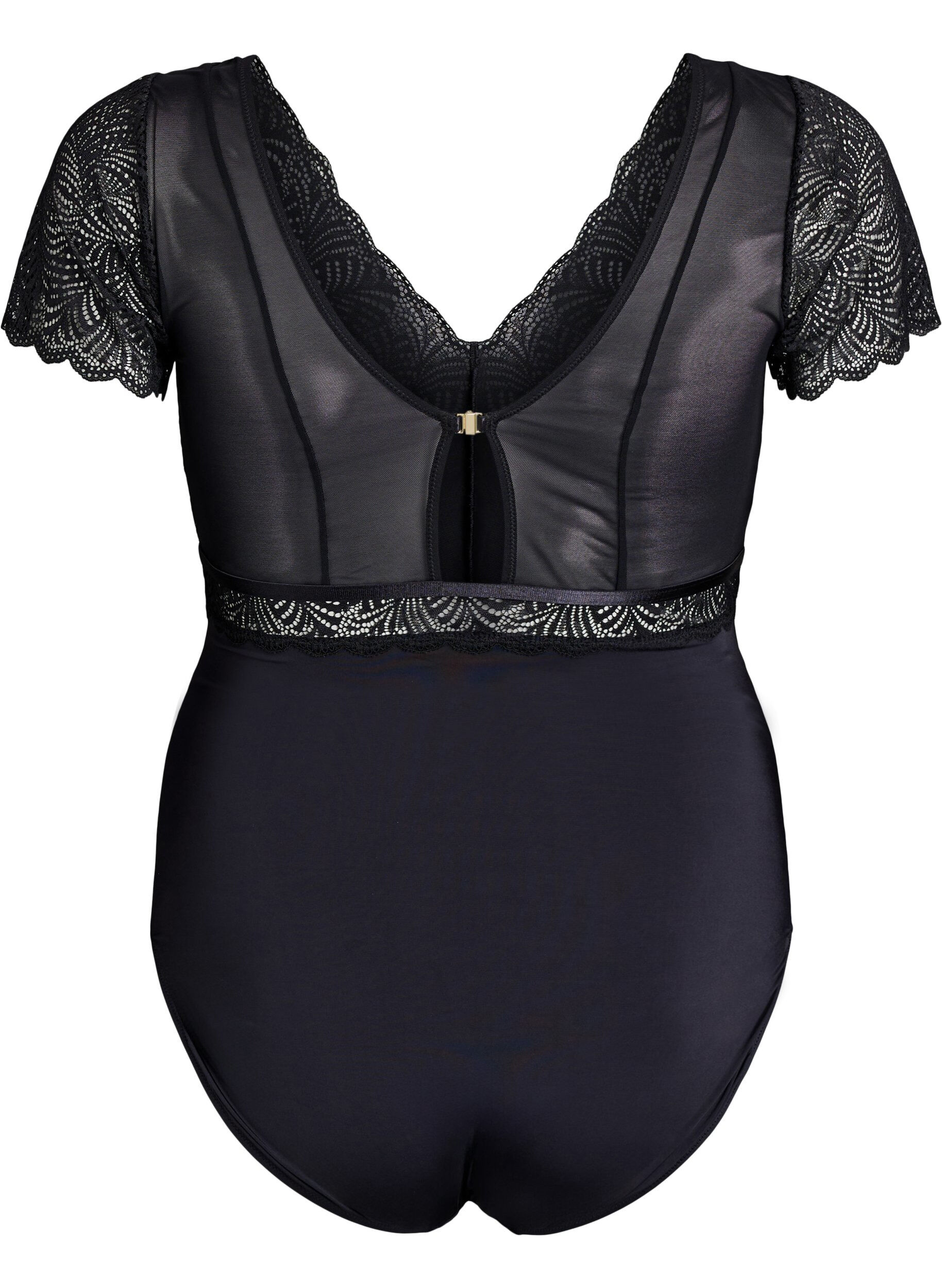 ZizziBody aus Spitze mit kurzen &Auml;rmeln, Schwarz, Packshot image number 1