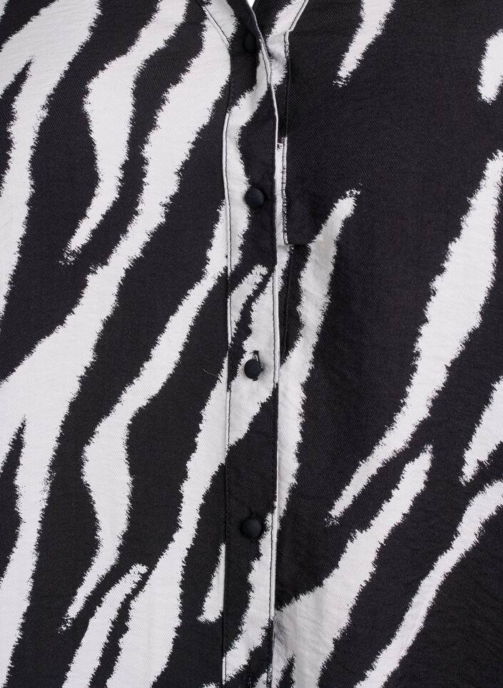 Bluse mit Zebraprint, Schwarz, Packshot image number 2