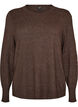 Strickbluse mit Rundhalsausschnitt, Braun, Packshot image number 0