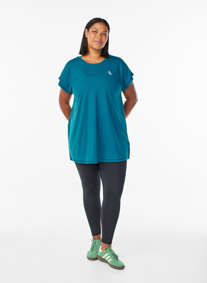 Langes Trainingsshirt, Petrol, Model image number 1