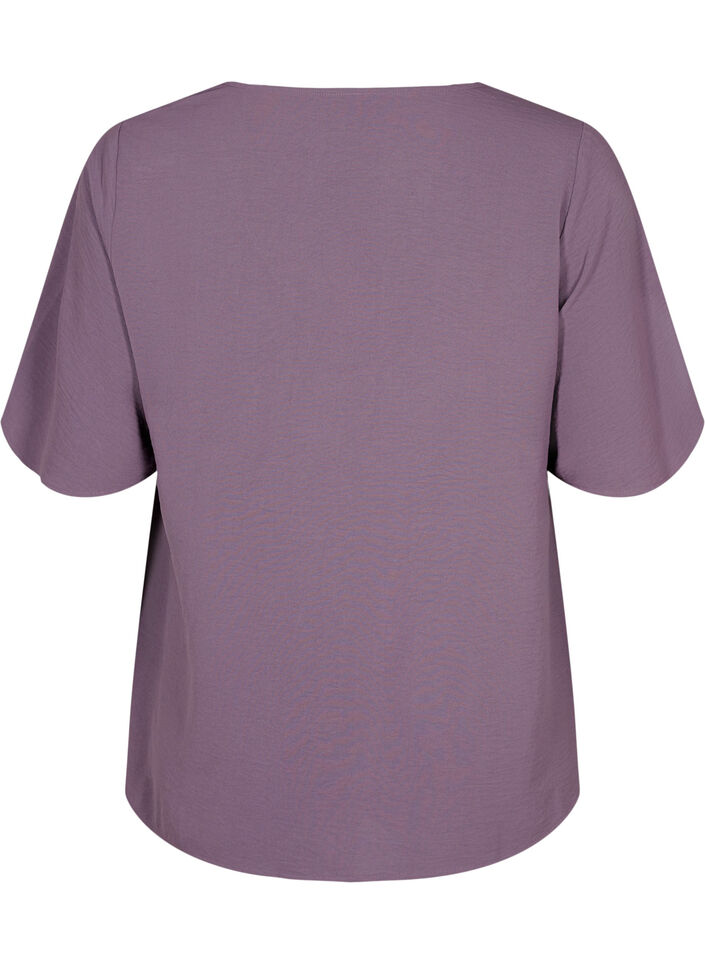 Kurzärmelige Bluse mit A-Form, Vintage Violet, Packshot image number 1
