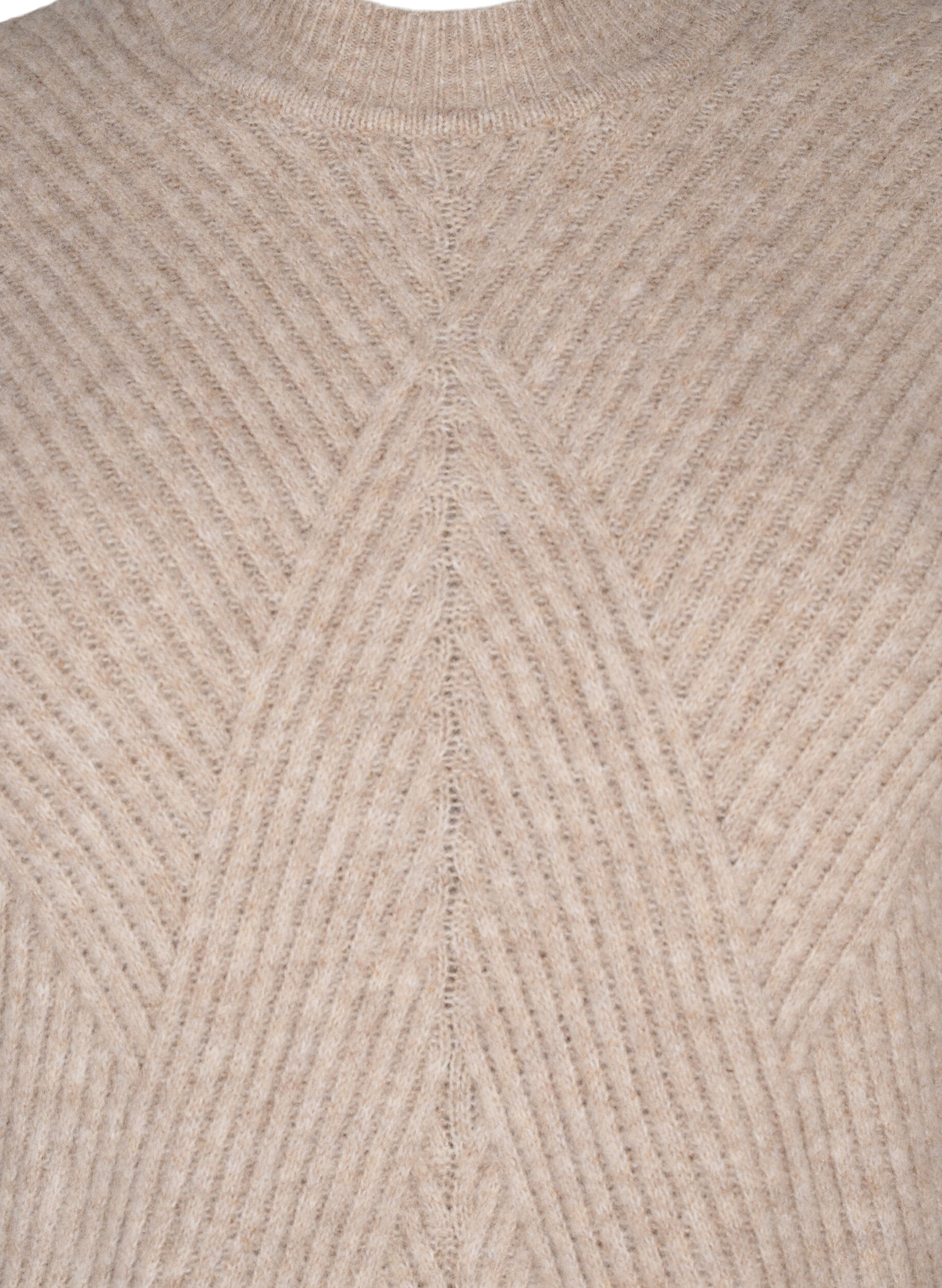 ZizziKurzes Rippstrickkleid mit Rundhalsausschnitt, Simply Taupe Mel., Packshot image number 2
