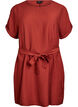 Kurzes Kleid mit lockerer Passform und Bindegürtel, Rot, Packshot image number 0