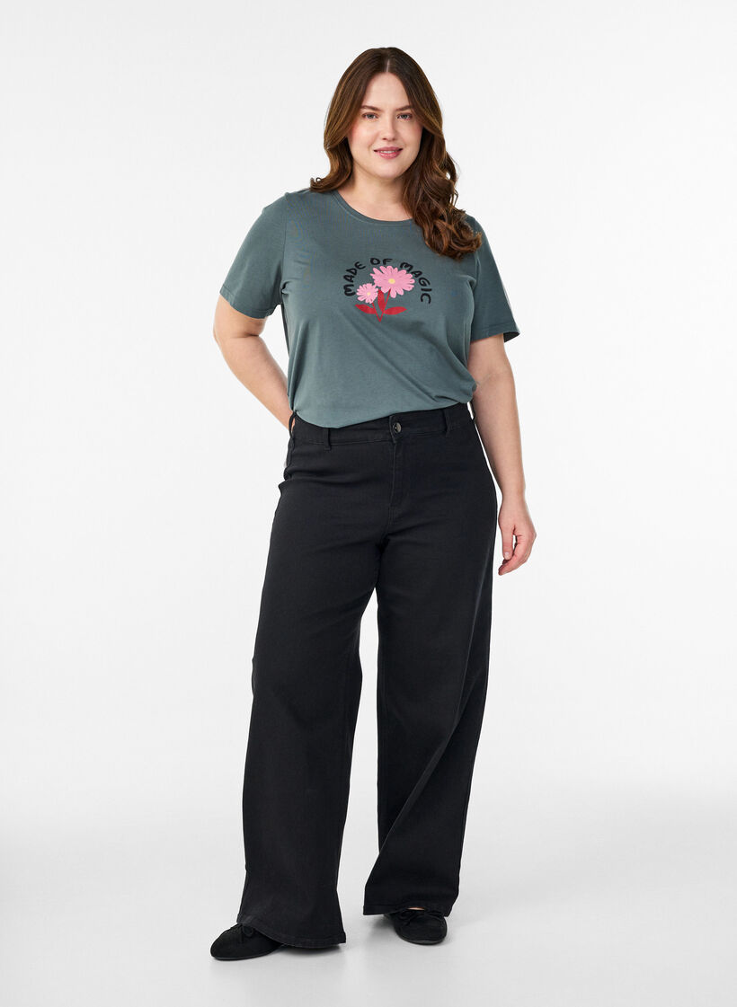 T-Shirt mit Print, Gr&uuml;n, Model image number 1
