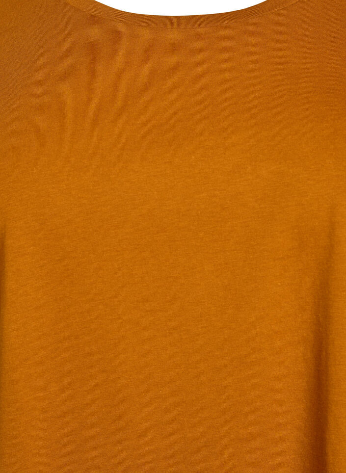 Kurz&auml;rmliges T-Shirt aus einer Baumwollmischung, Orange, Packshot image number 2