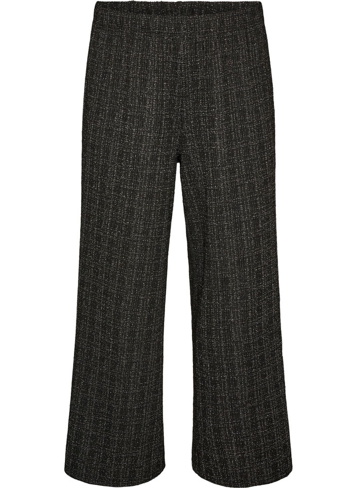 Hose aus Boucl&eacute; mit geradem Bein, Schwarz, Packshot image number 0