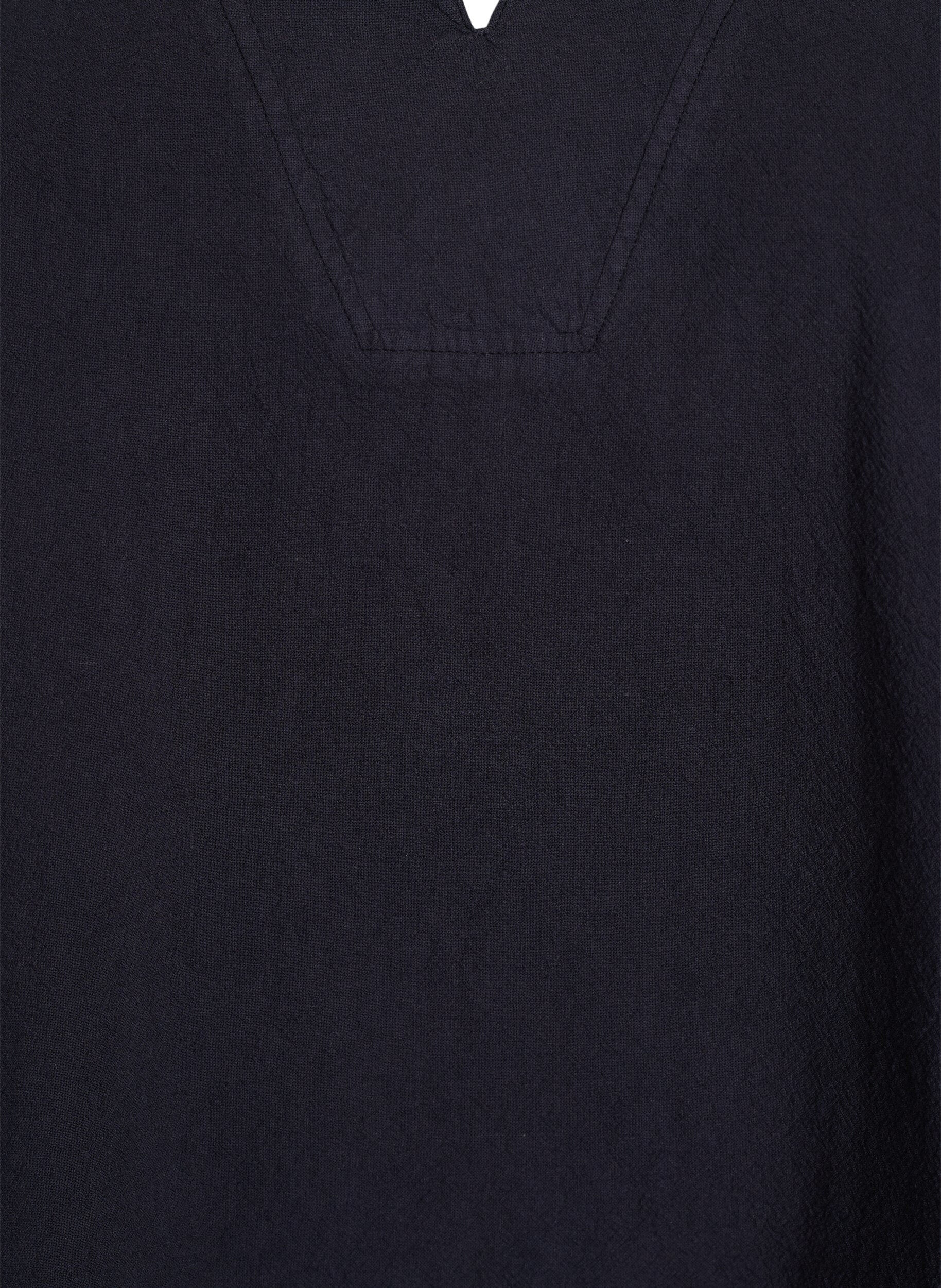 ZizziLockere Bluse mit Kragen und 1/2 &Auml;rmeln, Schwarz, Packshot image number 2