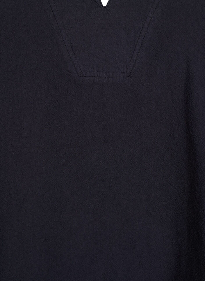 Lockere Bluse mit Kragen und 1/2 Ärmeln, Schwarz, Packshot image number 2