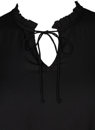 Kleid mit Falten und Binde-Detail, Black, Packshot image number 2