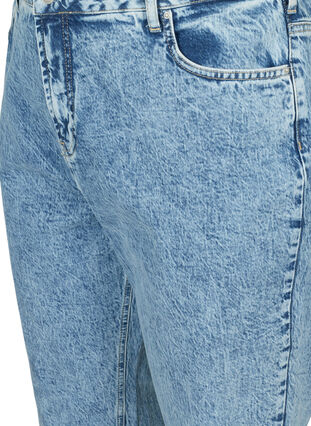 Mille Mom Fit Jeans mit Blumen, Blue denim, Packshot image number 2