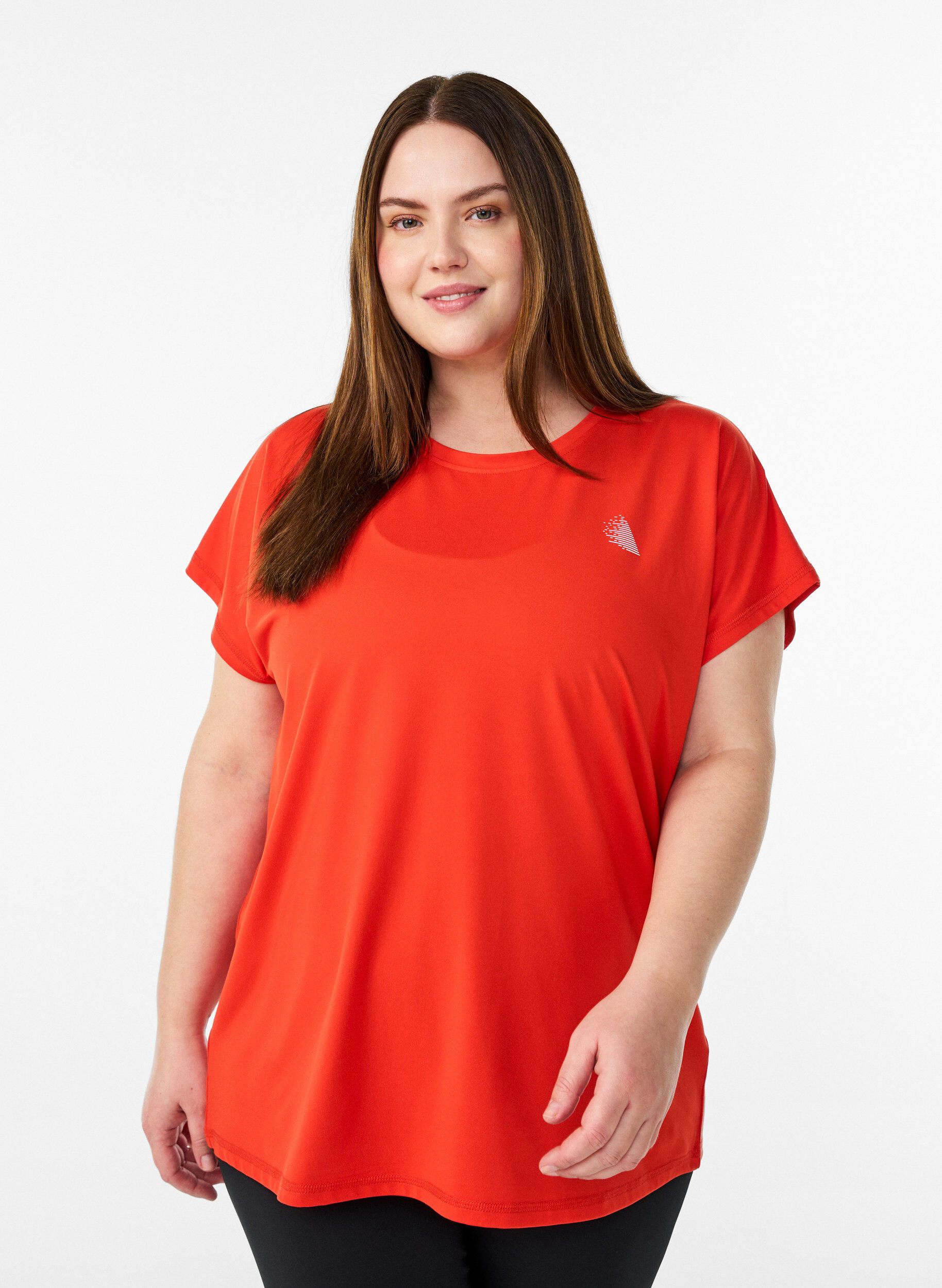Einfarbiges Trainings-T-Shirt, Orange, Model