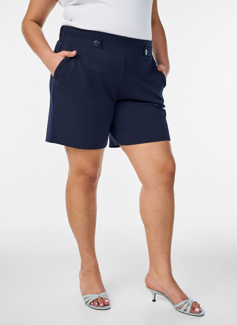 Shorts mit Taschen und lockerer Passform, Blau, Model image number 3