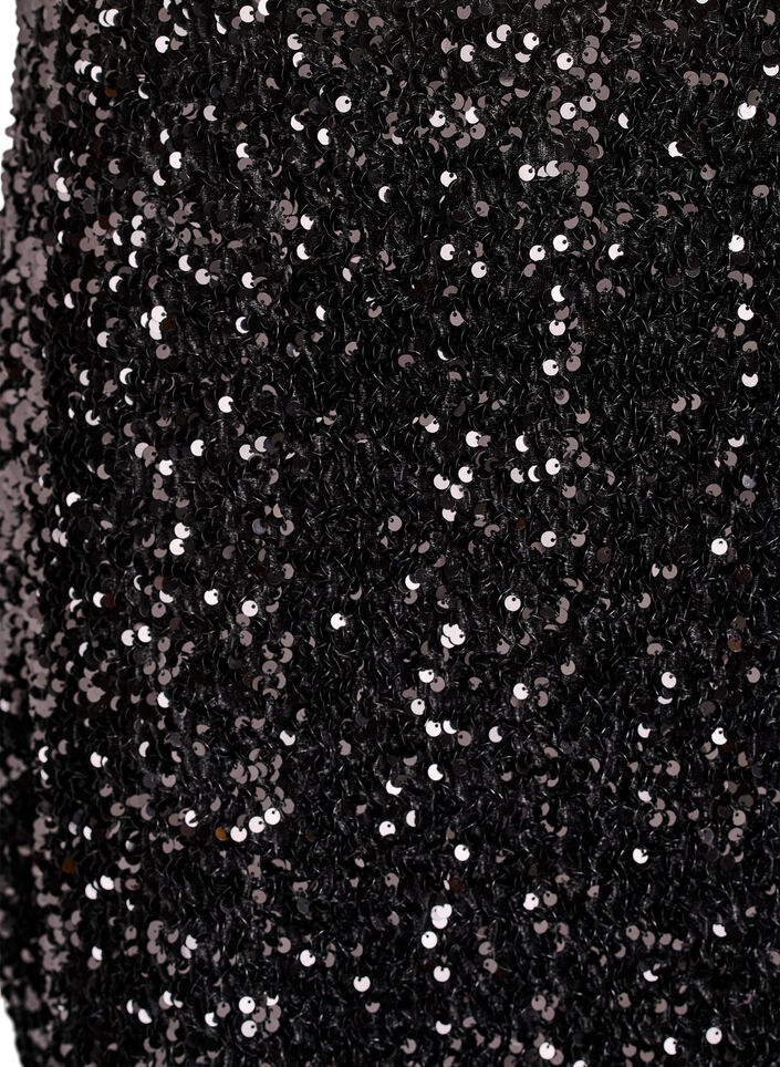 Kurzer Paillettenrock mit elastischem Bund, Schwarz, Packshot image number 2