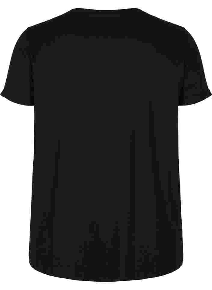 Trainings-T-Shirt mit Print, Black Diva Pink, Packshot image number 1
