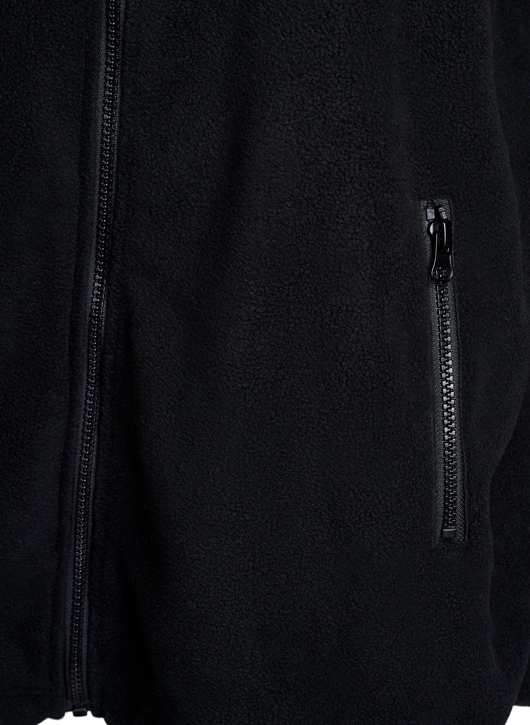 ZizziFleecejacke mit Taschen, Schwarz, Packshot image number 3