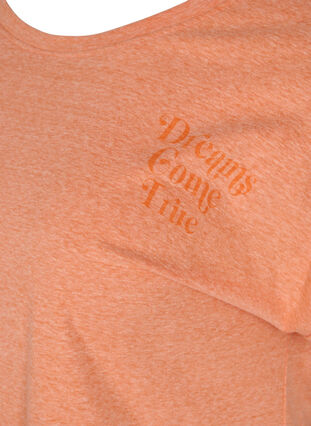 Meliertes T-Shirt aus Baumwolle, Amberglow Melange, Packshot image number 3