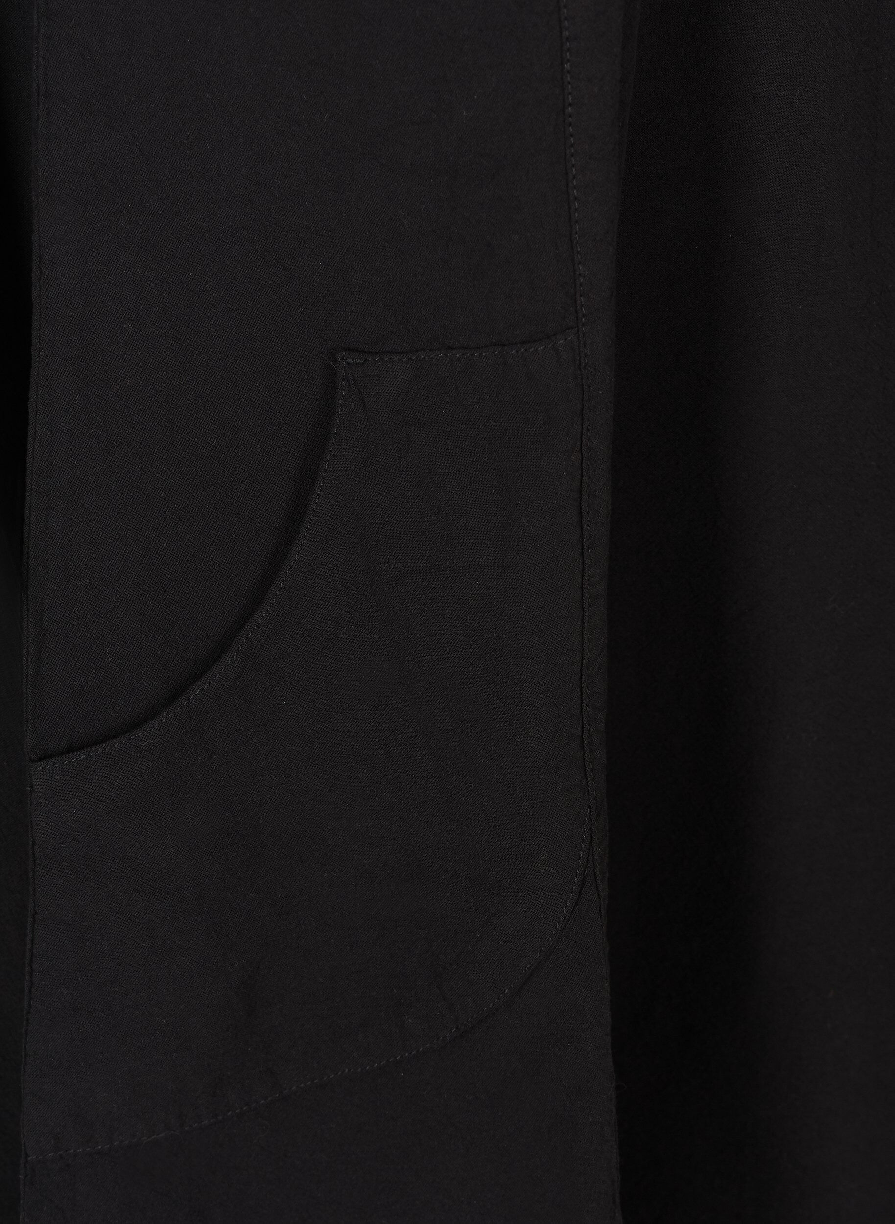ZizziKurzarm Kleid aus Baumwolle, Schwarz, Packshot image number 3