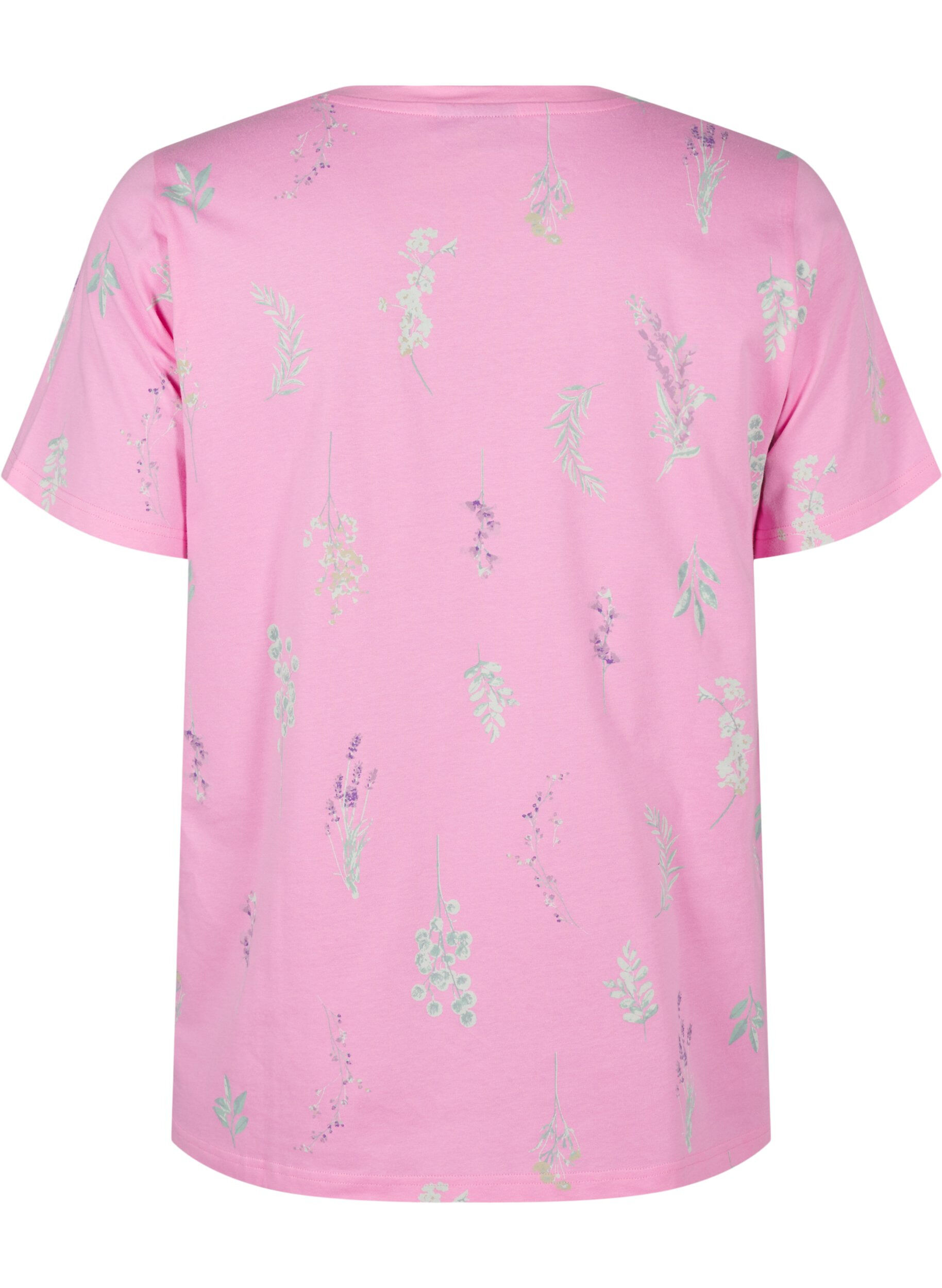 ZizziT-Shirt aus Bio-Baumwolle mit Blumendruck, Rosebloom W. Flower, Packshot image number 1