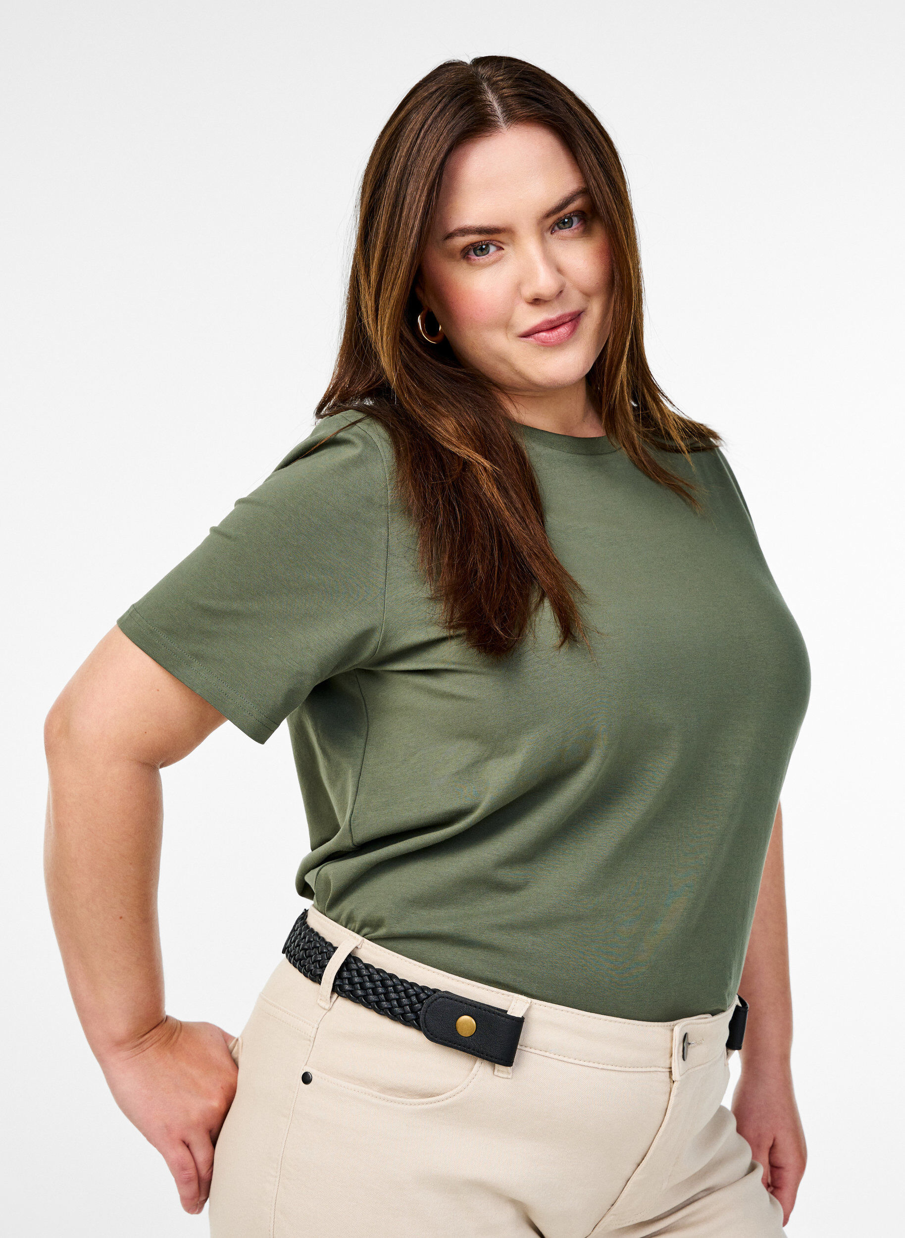 Geflochtener G&uuml;rtel aus elastischem Material, Schwarz, Model