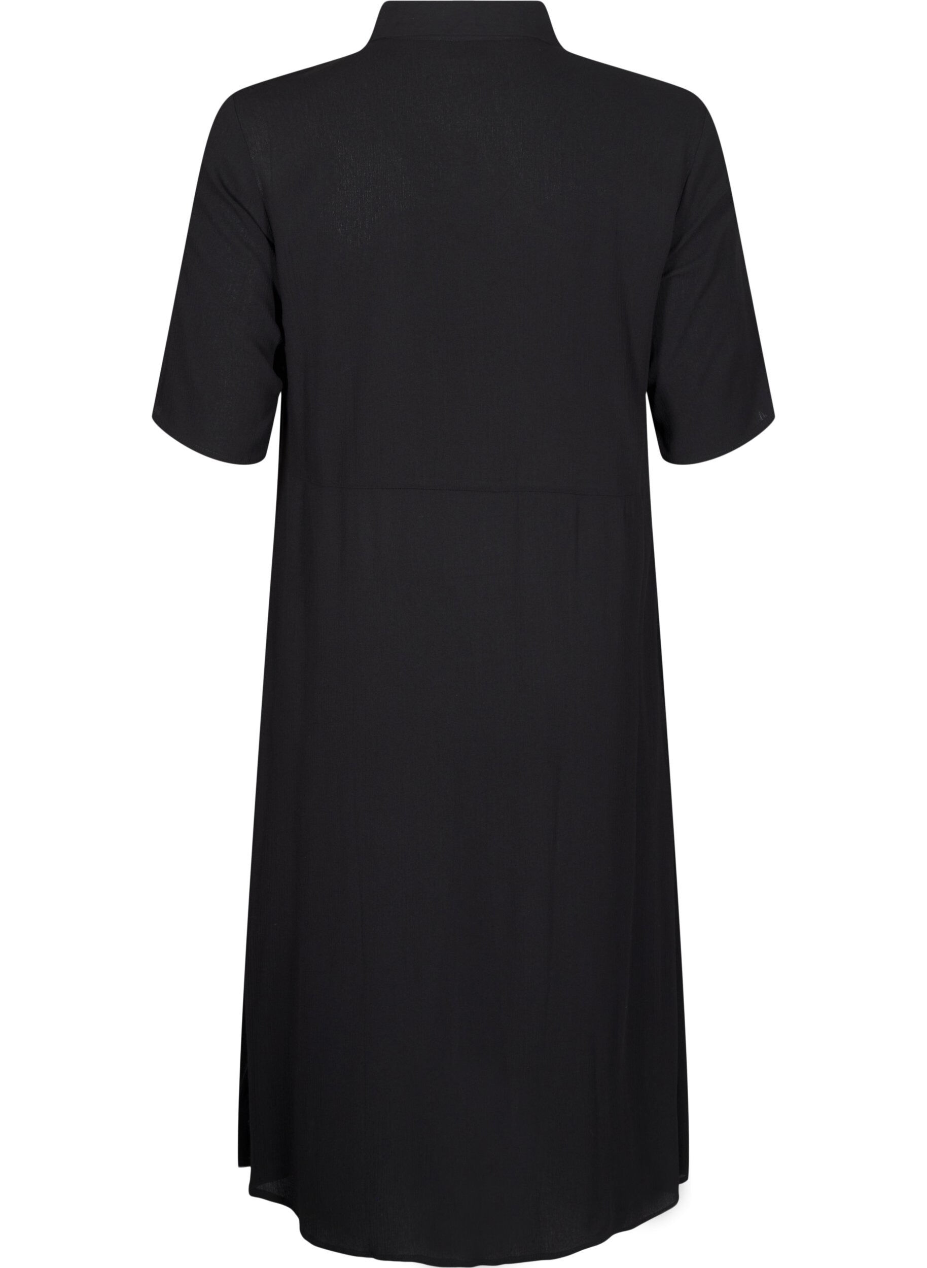 ZizziMidikleid mit kurzen &Auml;rmeln, Schwarz, Packshot image number 1