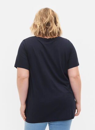 Kurzärmeliges T-Shirt mit A-Linie, Navy Blazer, Model image number 1