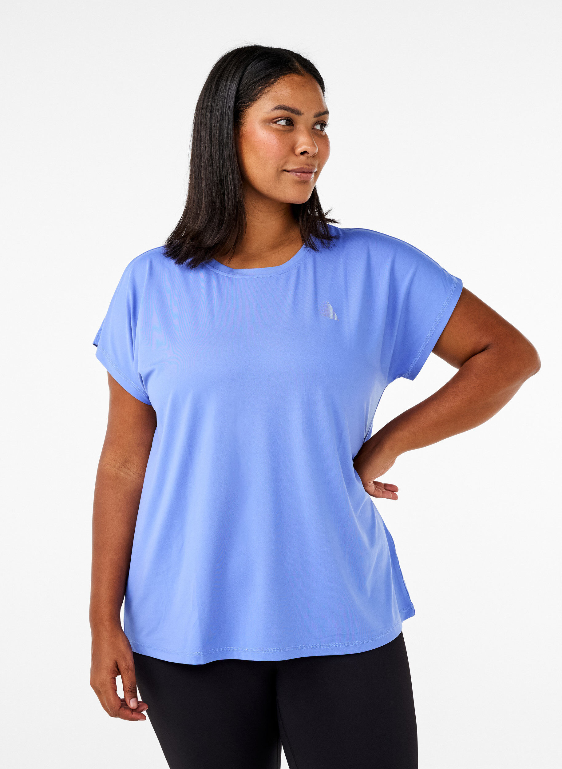 ZizziEinfarbiges Trainings-T-Shirt, Blau, Model image number 0