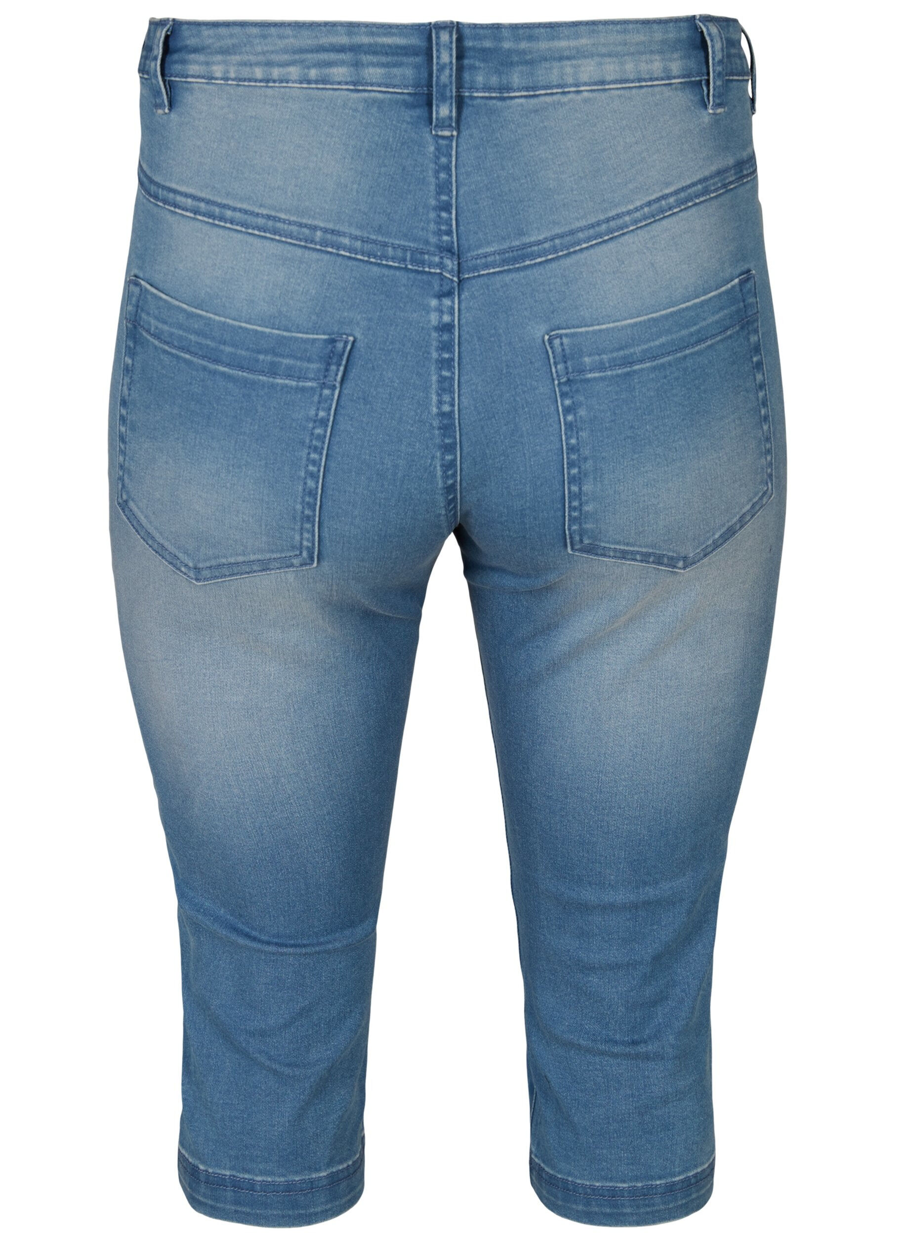 ZizziAmy Caprijeans mit hohem Taille und Super Slim Fit, Blau, Packshot image number 1