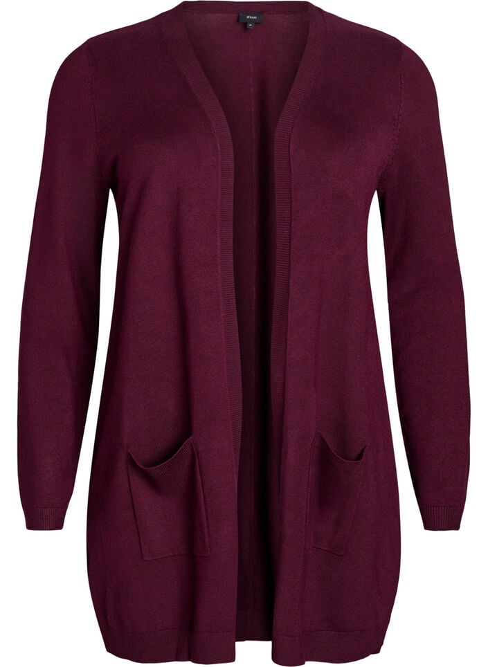 Lange Strickjacke aus Viskose-Mischung, Rot, Packshot image number 0