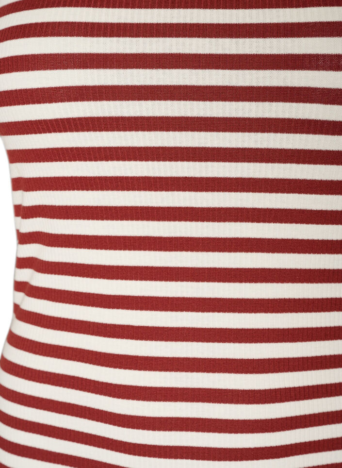 Gestreiftes Tanktop mit Rippenstruktur, Rot, Packshot image number 2