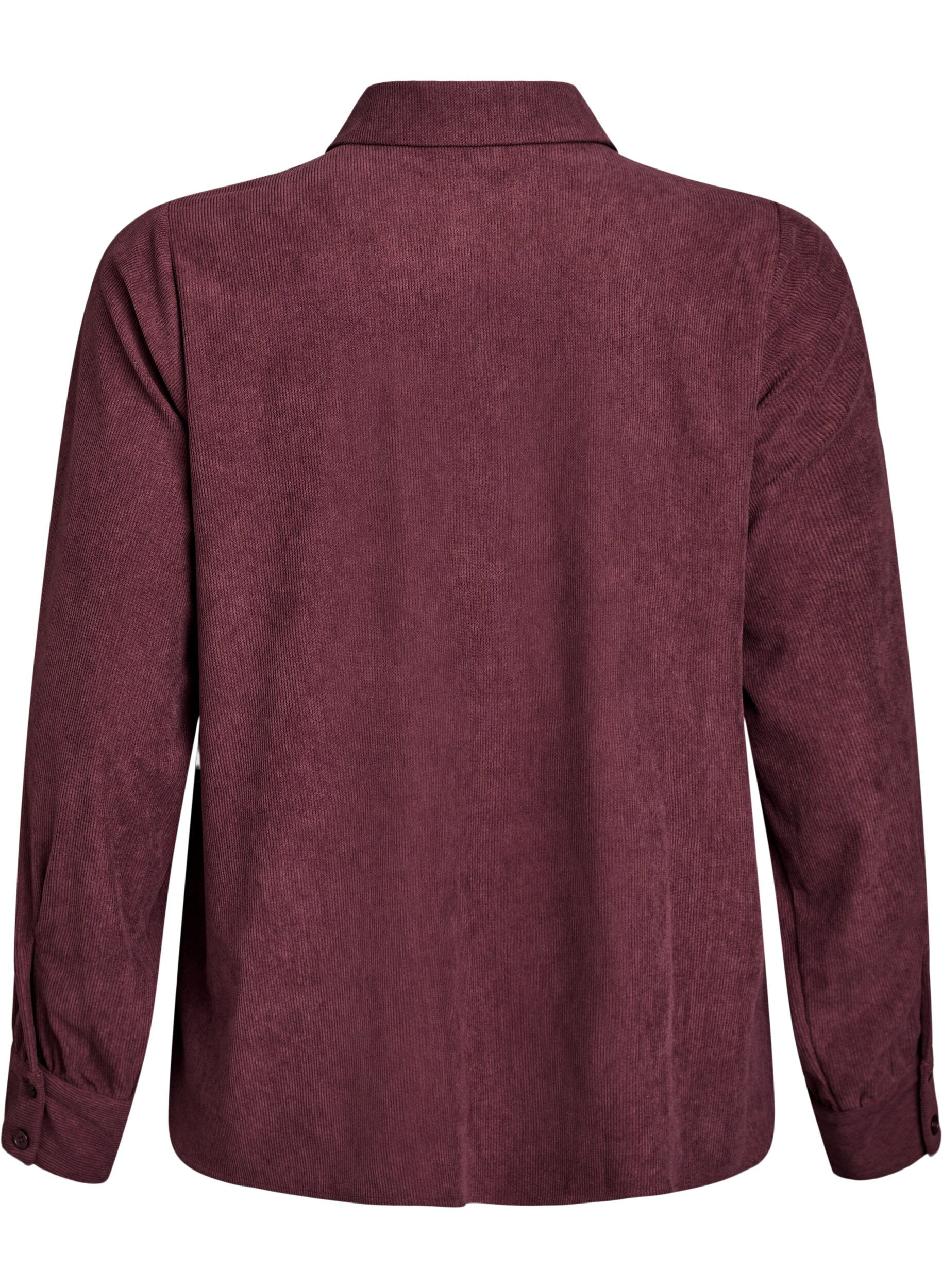ZizziLang&auml;rmlige Bluse aus Cord, Dunkles Bordeaux, Packshot image number 1