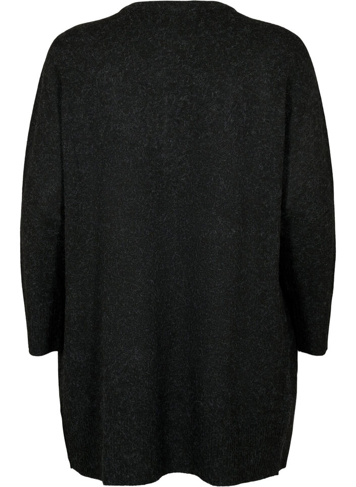 Gemusterter Strickcardigan mit Taschen, Grau, Packshot image number 1