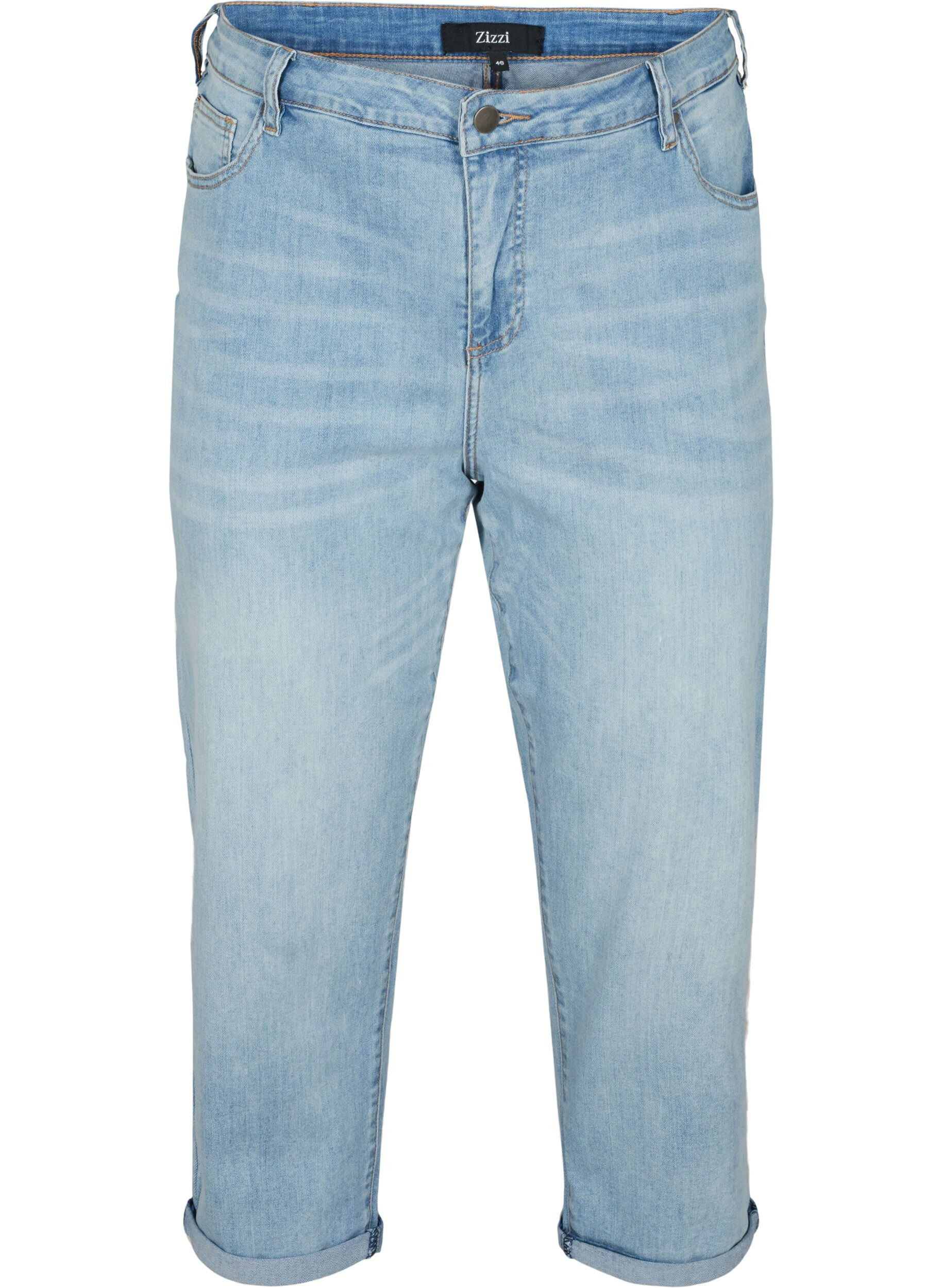Hochgekrempelte 7/8-Jeans mit hoher Taille