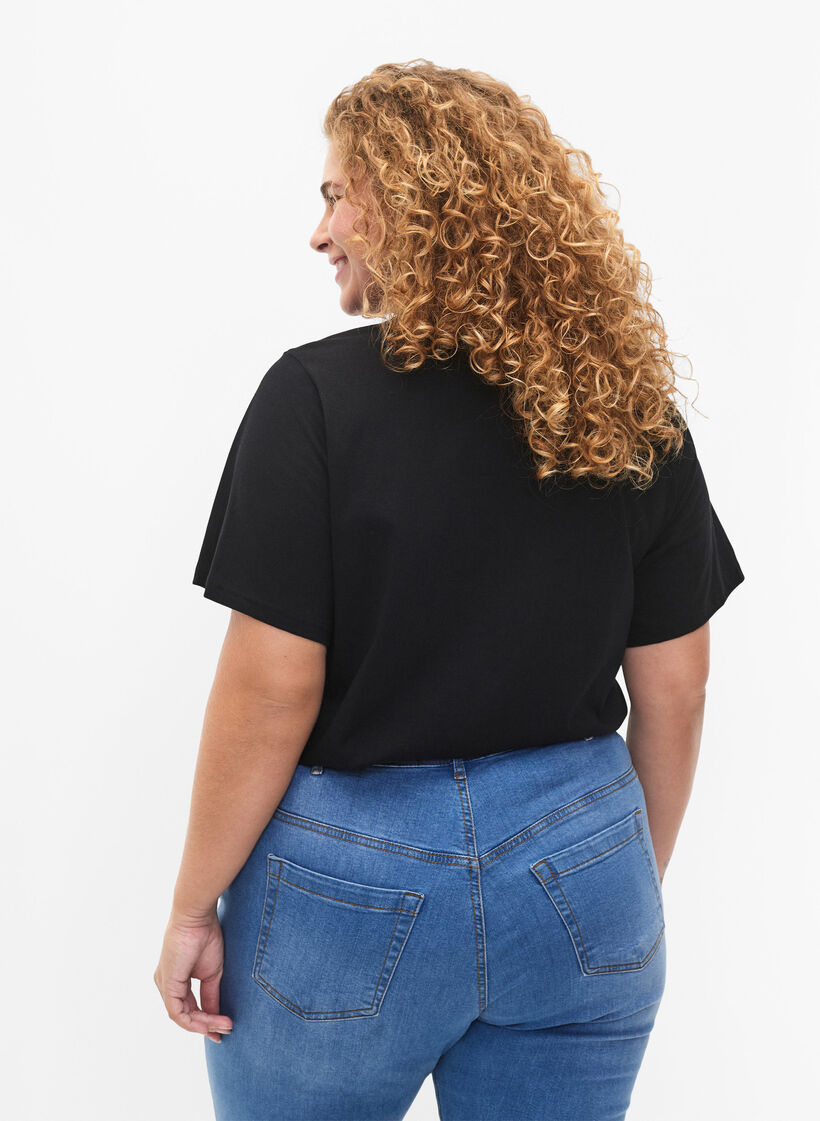 T-Shirt aus Bio-Baumwolle mit Text, Black &Eacute;TOILE, Model image number 1