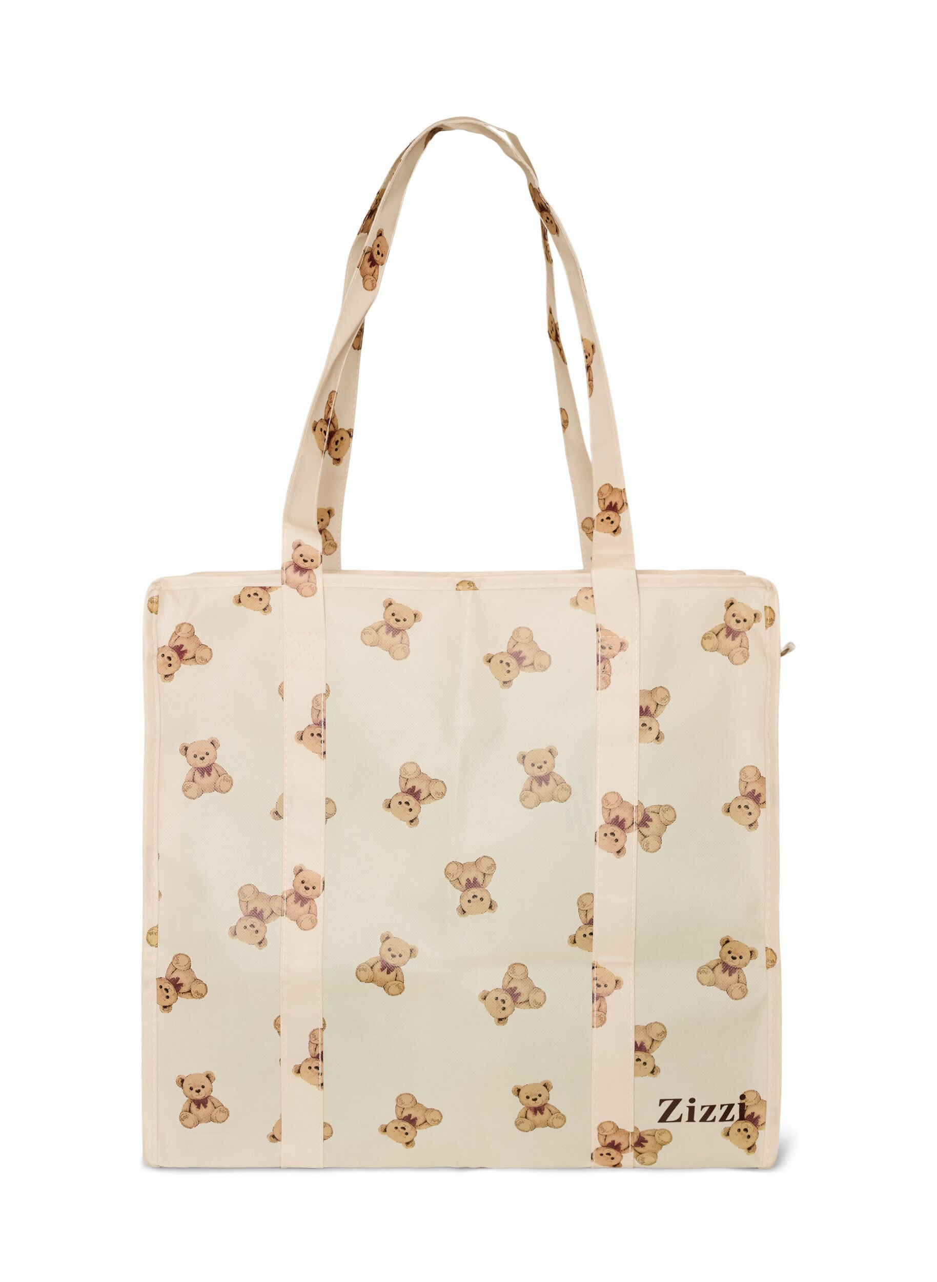 ZizziEinkaufstasche mit Rei&szlig;verschluss, Beige, Packshot image number 0