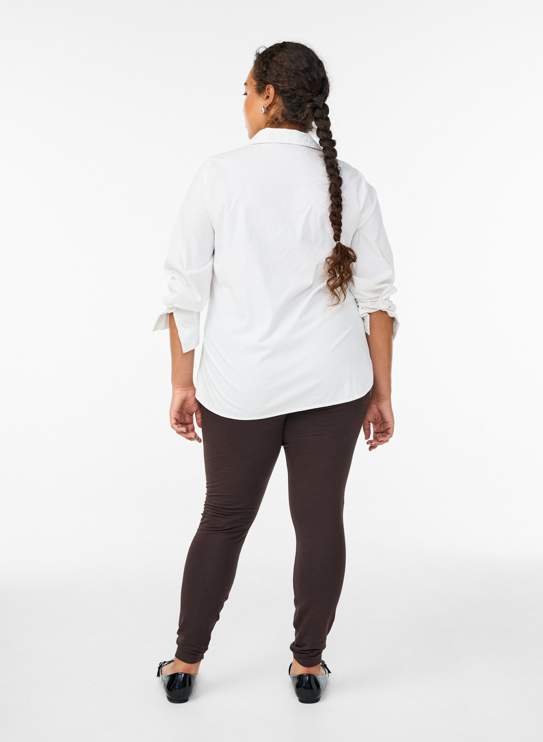 ZizziGef&uuml;tterte Baumwollleggings, Braun, Model image number 2