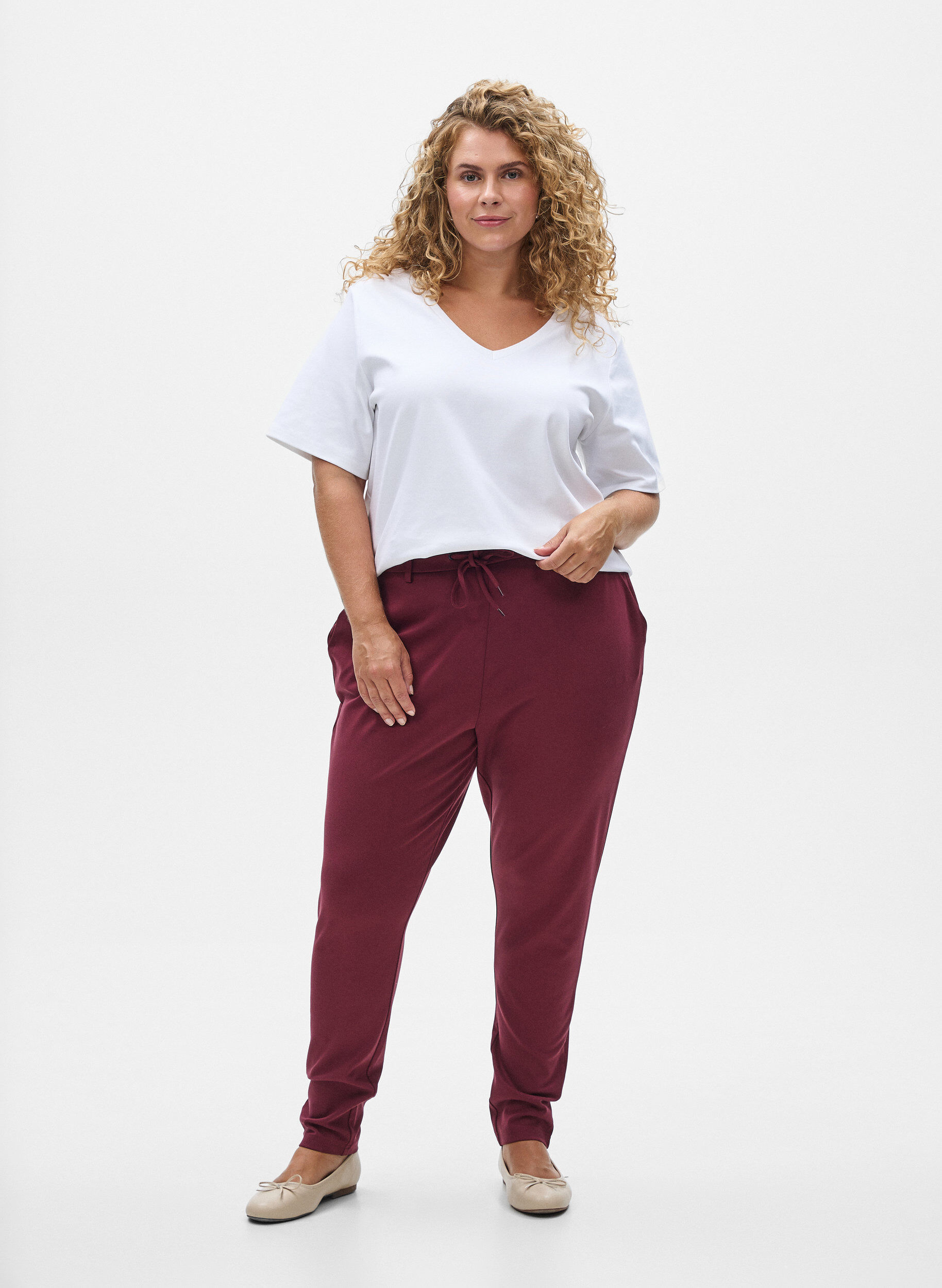 ZizziGek&uuml;rzte Maddison Hose, Dunkles Bordeaux, Model image number 1