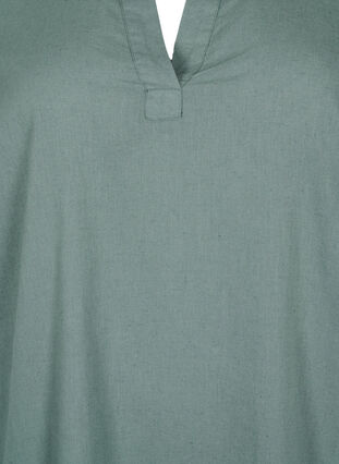 Kleid mit V-Ausschnitt und Kragen, Balsam Green, Packshot image number 2