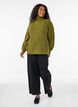 Strickpullover mit hohem Kragen und Rei&szlig;verschluss, Gr&uuml;n, Model image number 1