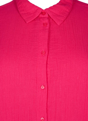 Hemd mit Kragen aus Baumwoll-Musselin, Bright Rose, Packshot image number 2