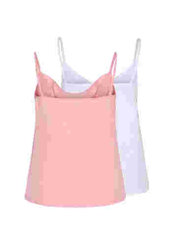 2er-Pack Basic-Top aus Baumwolle, Blush/Bright White, Packshot image number 1