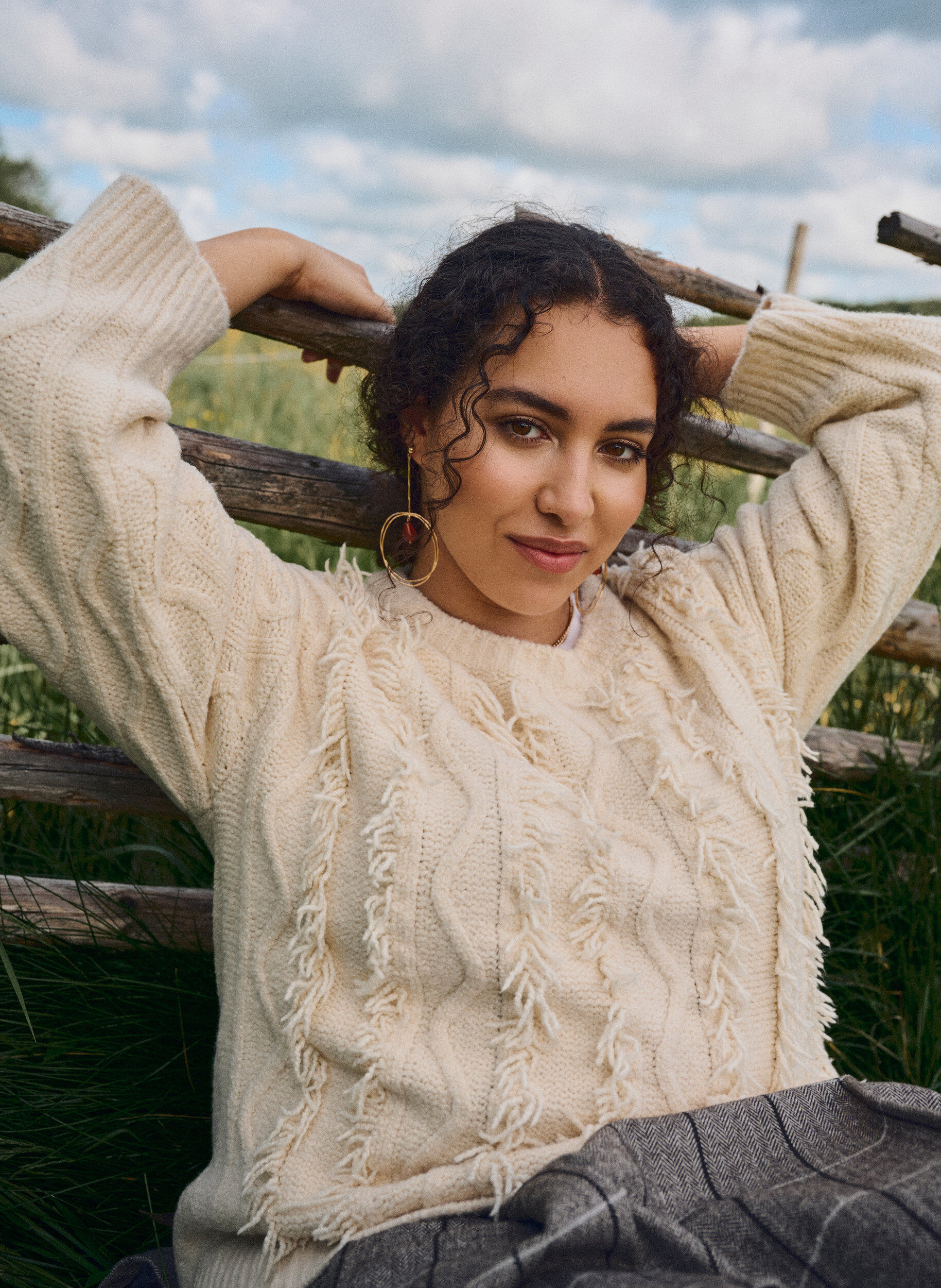 ZizziStrick mit Rundhalsausschnitt und Strukturmuster, Beige, Image image number 0