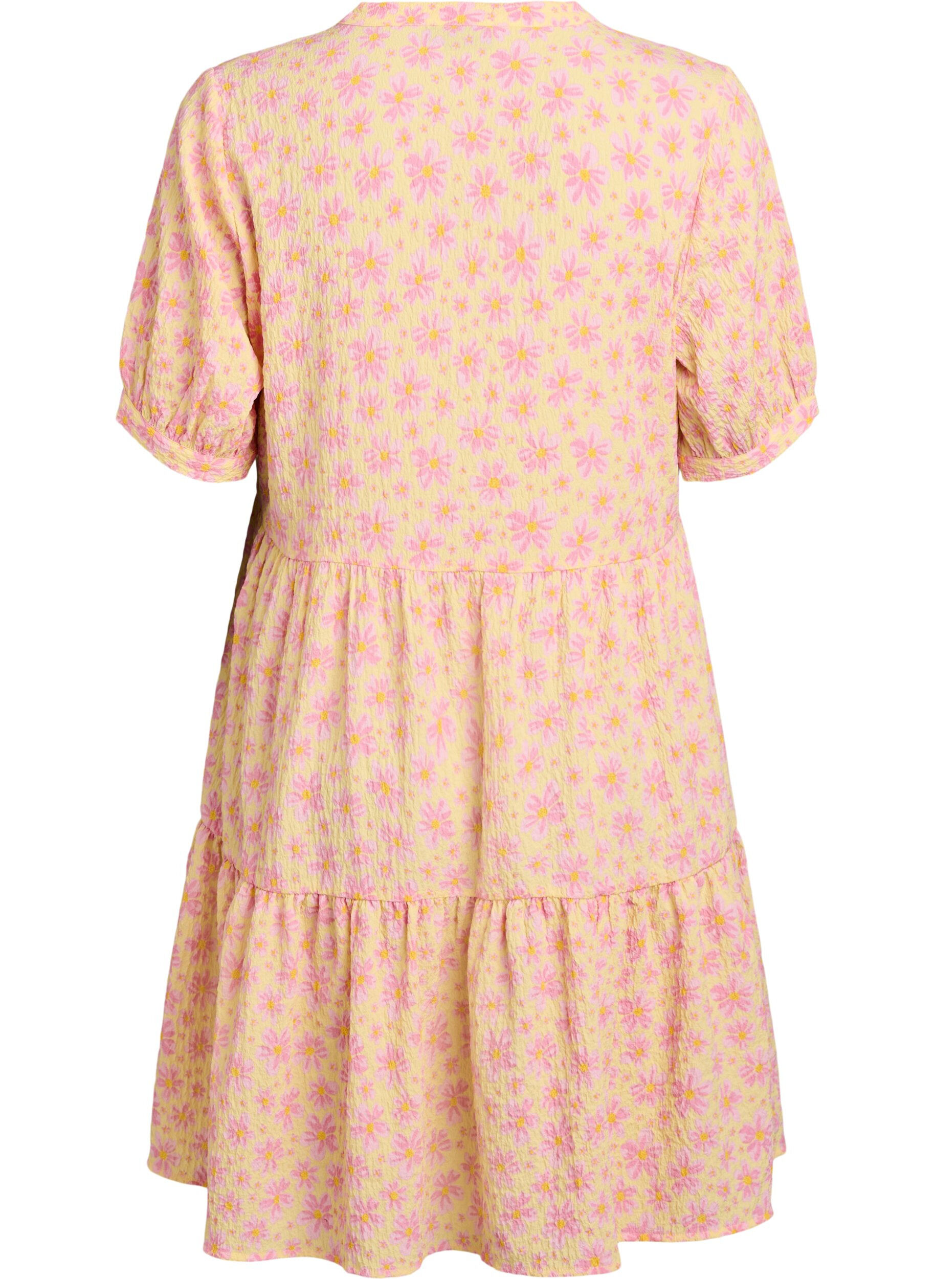 ZizziKurzes A-Linien-Kleid, Gelb, Packshot image number 1