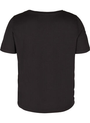 Kurzarm T-Shirt mit Kordelzug im Saum, Black, Packshot image number 1