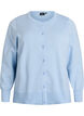 Feinstrick-Strickjacke mit Rundhalsausschnitt, Blau, Packshot image number 0