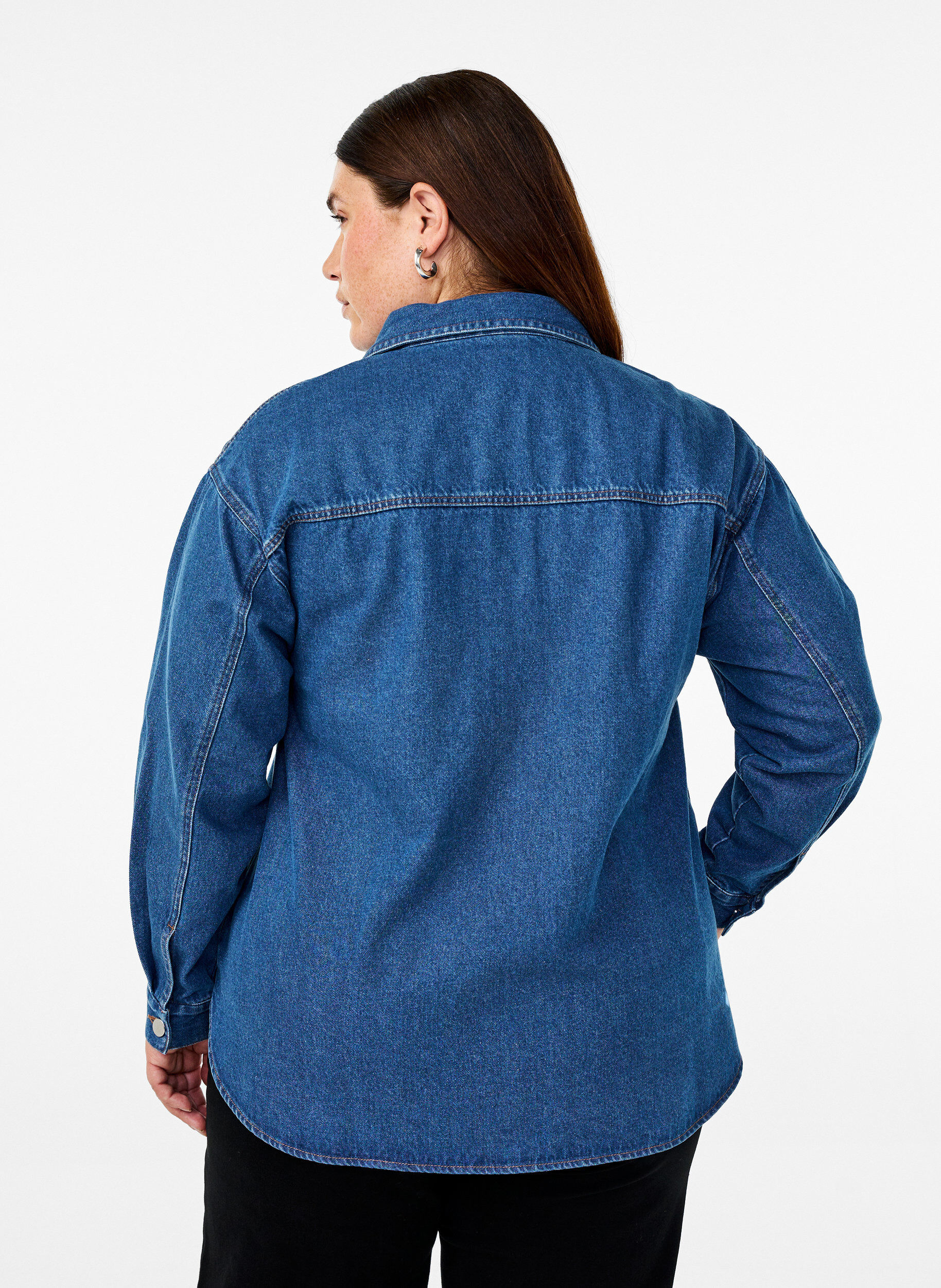 ZizziJeansbluse mit &Ouml;sen, Blau, Model image number 2
