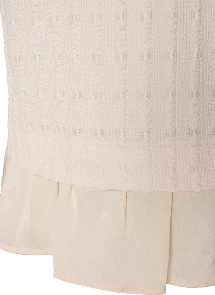 Strukturierte Bluse mit R&uuml;schensaum, Vanille, Packshot image number 3